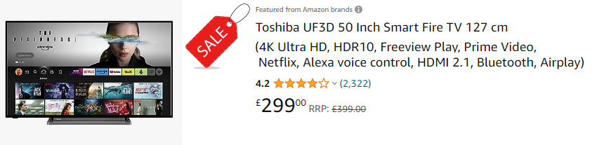 Watch the Rugby on a new TV from Amazon